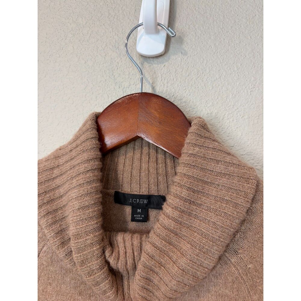 J.Crew Supersoft Turtleneck Sweater Womens Medium Camel Wool Alpaca Blend Brown
